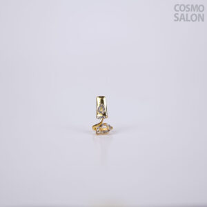 Gold Modern Art Ring with Stones