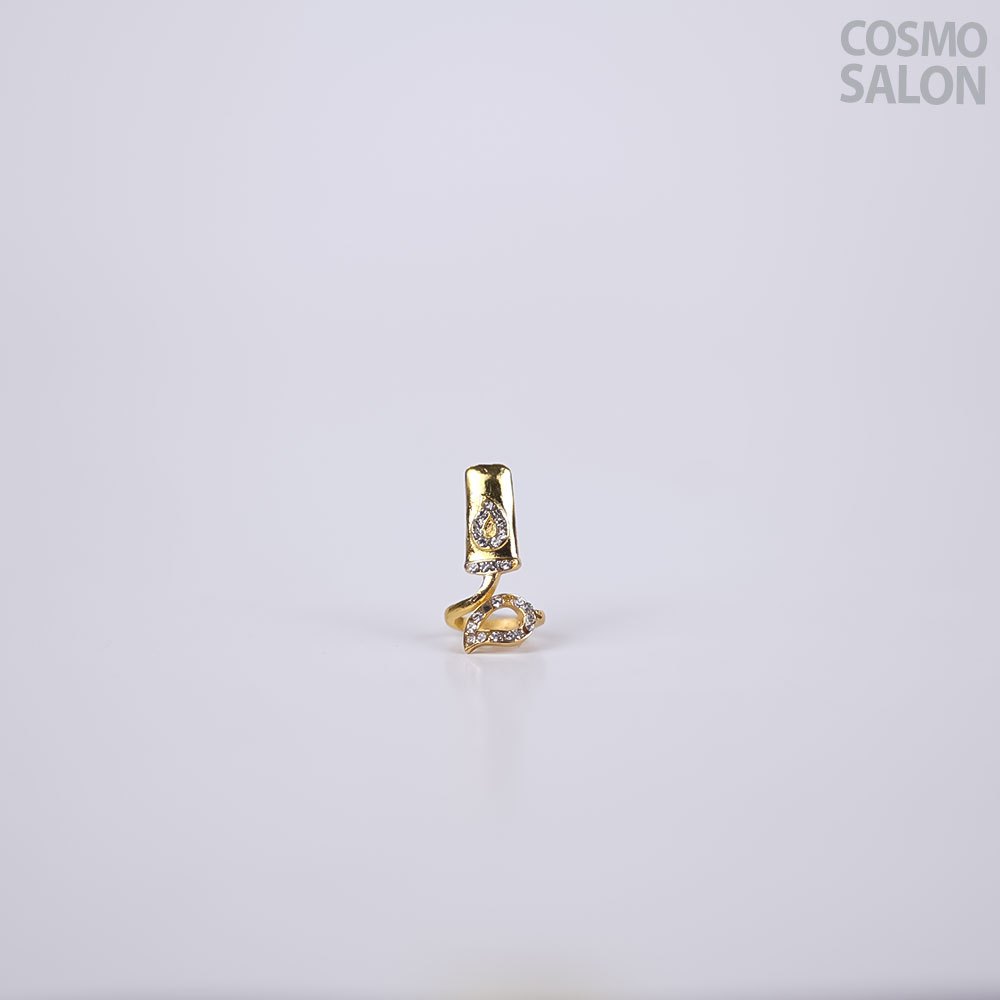 Gold Modern Art Ring with Stones