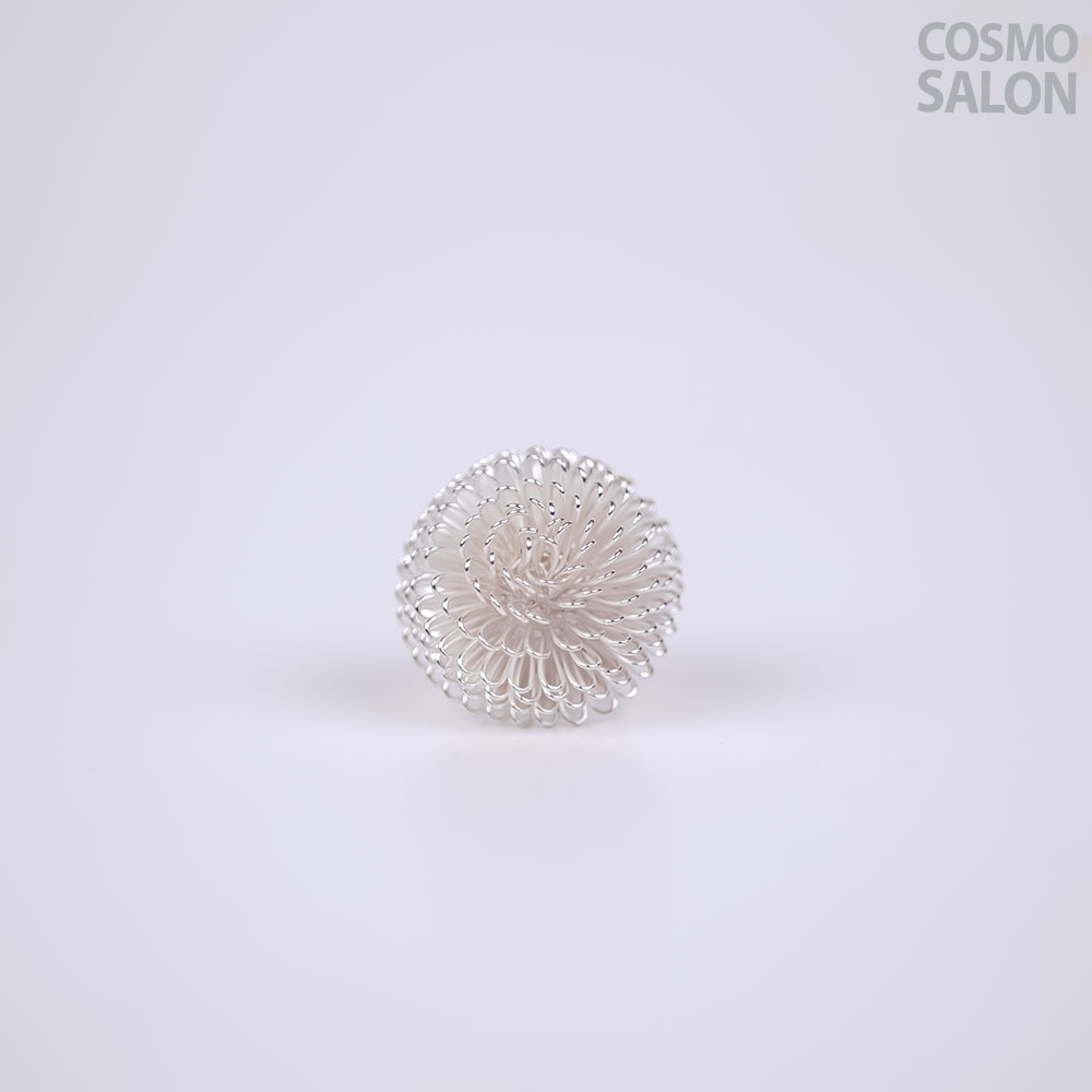 Silver Spiral Flower Ring