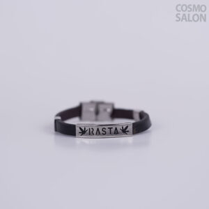 “RASTA” Leather Bracelet with Leaf Motif