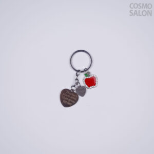 Teacher Heart & Apple Thank You Keychain