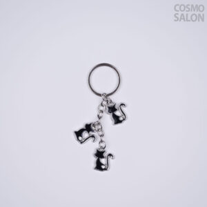 Triple Cat Charm Keychain
